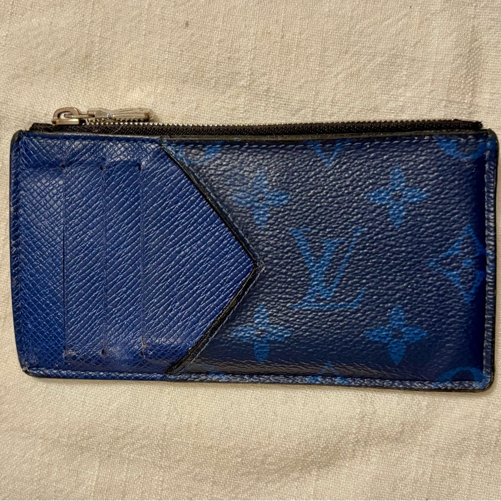 Louis Vuitton Taigarama Coin Card Holder Wallet Blue